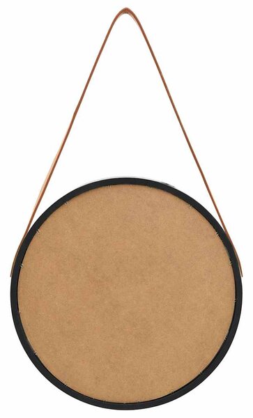 Nástěnné zrcadlo s popruhem 40 cm černé 320363
