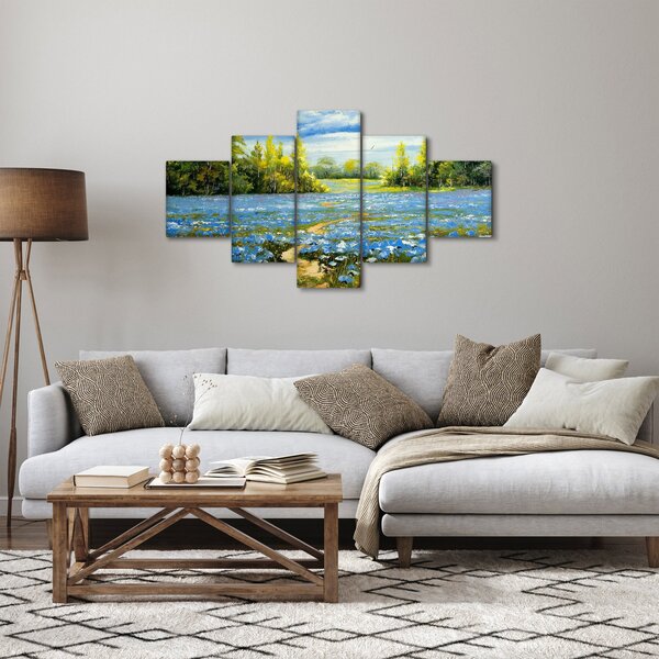 Obraz - Cestička v poli, olejomalba (125x70 cm)