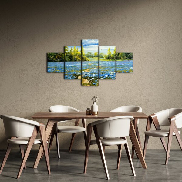 Obraz - Cestička v poli, olejomalba (125x70 cm)