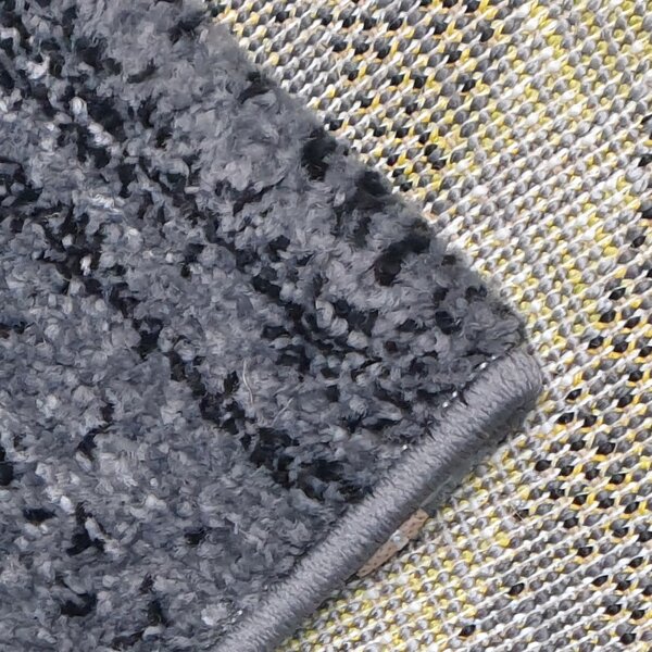 Spoltex, Kusový koberec Florida New 308-72 grey/black, 120x170, šedá, chodba / předsíň