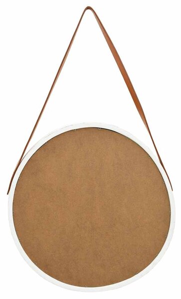 Nástěnné zrcadlo s popruhem 50 cm bílé 320364