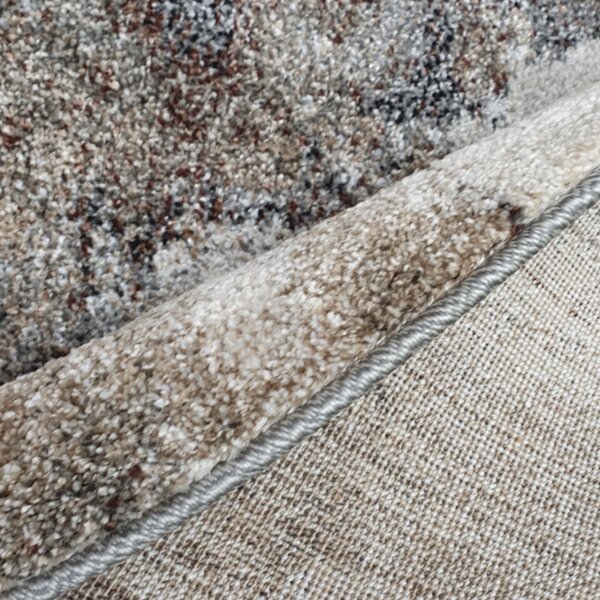 Spoltex, Kusový koberec Universe 841-86 grey/beige kruh, 160x160 (průměr) kruh, šedá, obývací pokoj