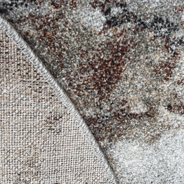 Spoltex, Kusový koberec Universe 841-86 grey/beige kruh, 160x160 (průměr) kruh, šedá, obývací pokoj