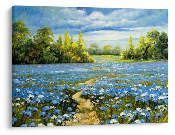 Obraz - Cestička v poli, olejomalba (70x50 cm)
