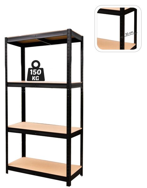 Regál GWI0582 černý 70x150x30 cm