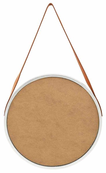 Nástěnné zrcadlo s popruhem 50 cm stříbrné 320366