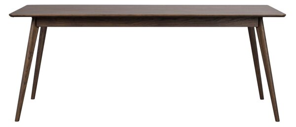 Tmavě hnědý rozkládací jídelní stůl v dekoru dubu 90x190 cm Yumi – Rowico
