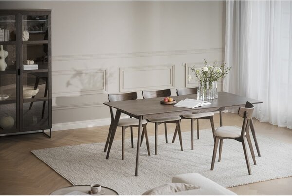 Tmavě hnědý rozkládací jídelní stůl v dekoru dubu 90x190 cm Yumi – Rowico