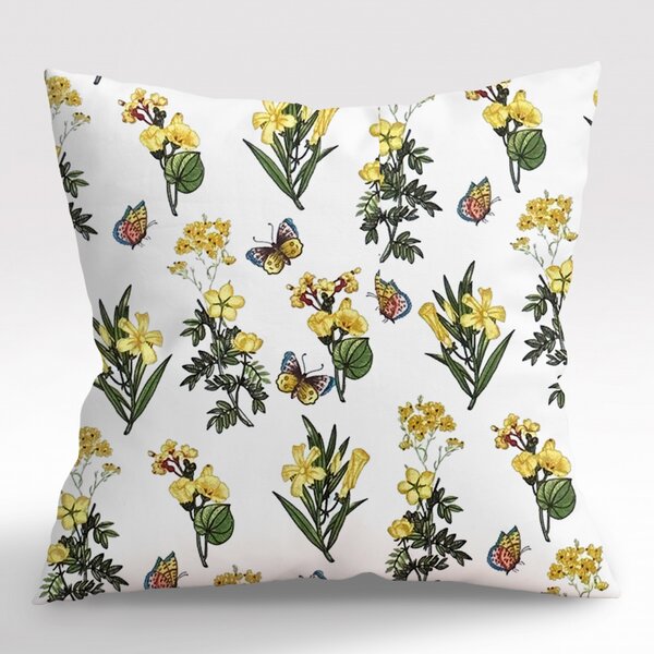 Ervi povlak na polštář bavlněný - žluté luční květiny