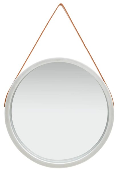 Nástěnné zrcadlo s popruhem 60 cm stříbrné 320370