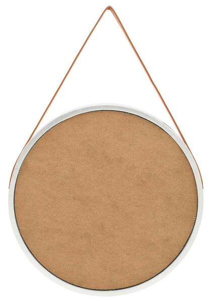 Nástěnné zrcadlo s popruhem 60 cm stříbrné 320370