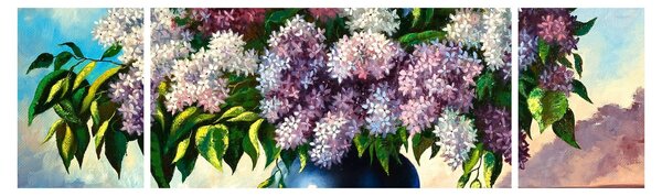 Obraz - Kytice šeříků (170x50 cm)