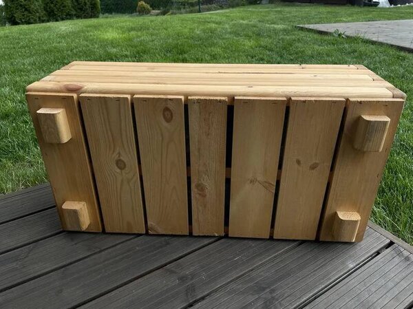 Dřevěný zahradní květináč AKSAMIT, pinie, 800x400x300 (Krásné zpracování)