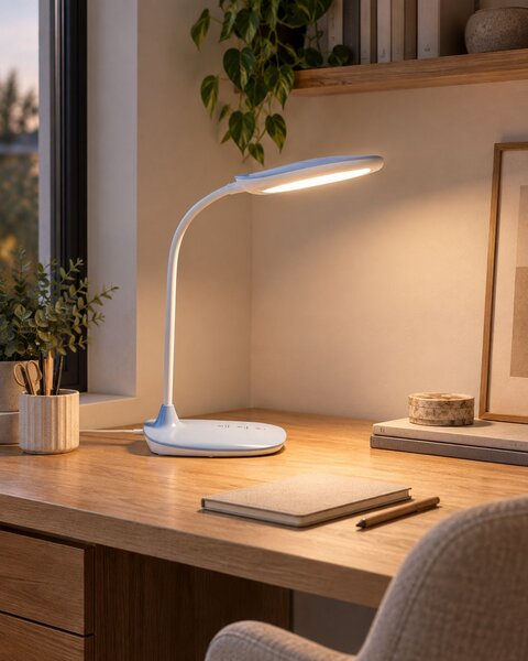 LED stolní lampa HYDRA se stmívačem Světle modrá