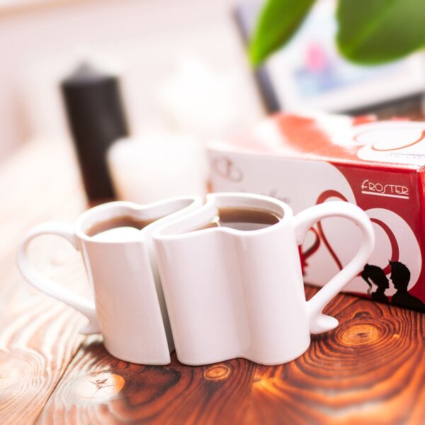 Romantické šálky SRDCE – bílý set pro páry - 959 - 384 - 389 - 477
