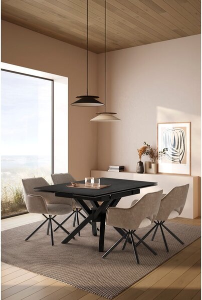 Rozkládací jídelní stůl s přídavnou deskou s deskou z kamene 90x150 cm Arlene – Marckeric