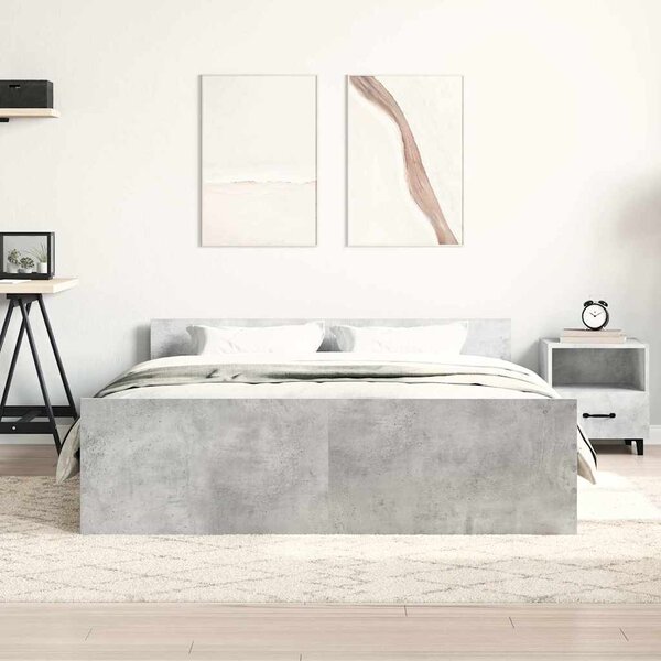 Rám postele s hlavovým a nožním čelem betonově šedý 120x200 cm 3203743