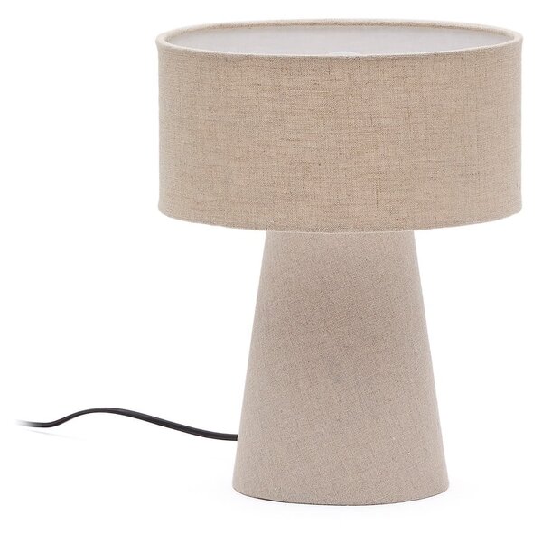 Stolní lampa šedobéžová s textilním stínidlem (výška 35 cm) Algaida – Kave Home