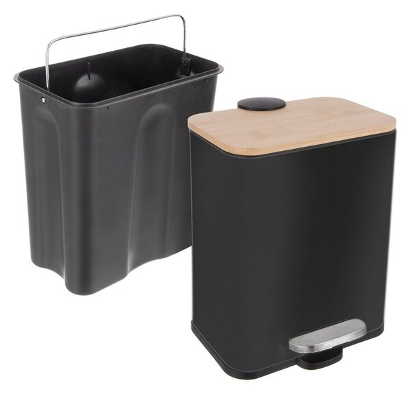 Černý nášlapný odpadkový koš z nerezové oceli 5 l Black – Orion
