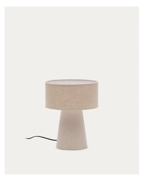 Stolní lampa šedobéžová s textilním stínidlem (výška 35 cm) Algaida – Kave Home