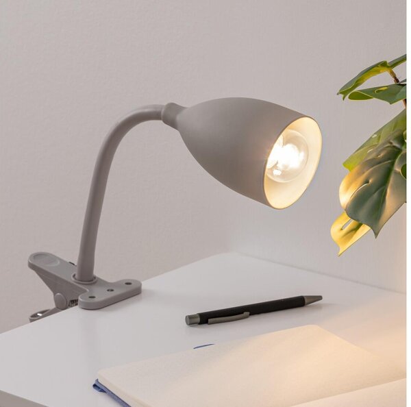 Atmosphera - Lampa s klipem SILY 1xE14/7W/230V šedá