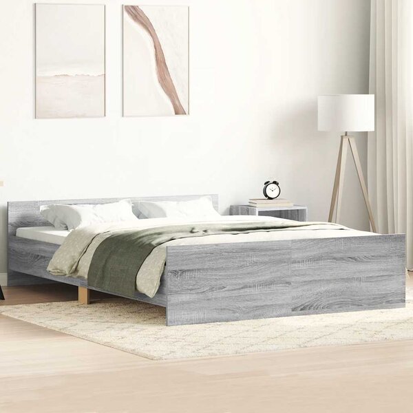 Rám postele s hlavovým a nožním čelem šedý sonoma 120 x 200 cm 3203745