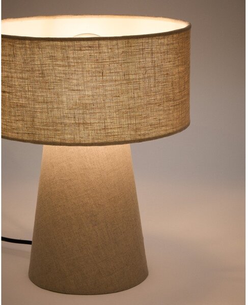 Stolní lampa šedobéžová s textilním stínidlem (výška 35 cm) Algaida – Kave Home