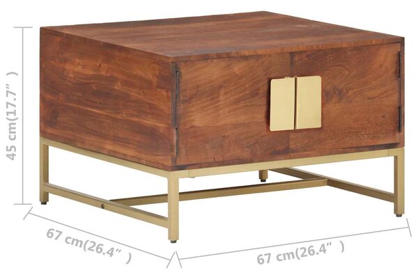 Konferenční stolek medově hnědý 67 x 67 x 45 cm masivní akácie 320376