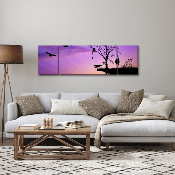 Obraz - Siluety zvířat (170x50 cm)