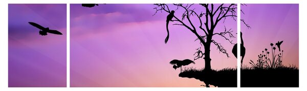 Obraz - Siluety zvířat (170x50 cm)