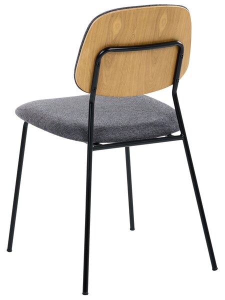 Sada 4 jídelních židlí RILEY Tkanina Šedá