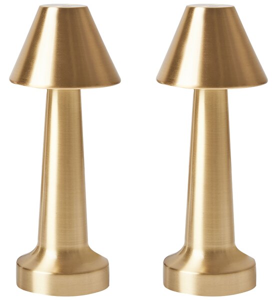Sada 2 LED bezdrátových stolních lamp JOANES se stmívačem Kov Zlatá