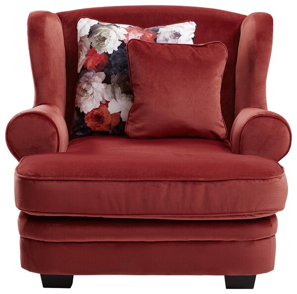 KŘESLO UŠÁK, textil, červená Ambia Home - Křesla ušáky