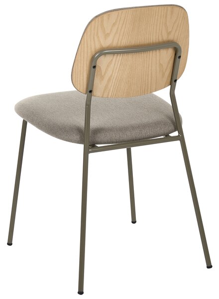 Sada 4 jídelních židlí RILEY Tkanina Taupe