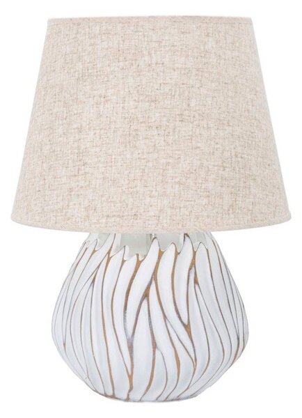 Béžová stolní lampa s textilním stínidlem (výška 48 cm) Honduras – Mauro Ferretti