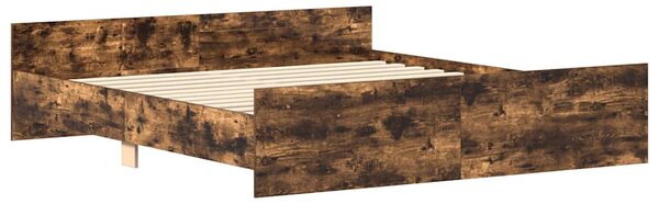 Rám postele s hlavovým a nožním čelem kouřový dub 160 x 200 cm 3203765