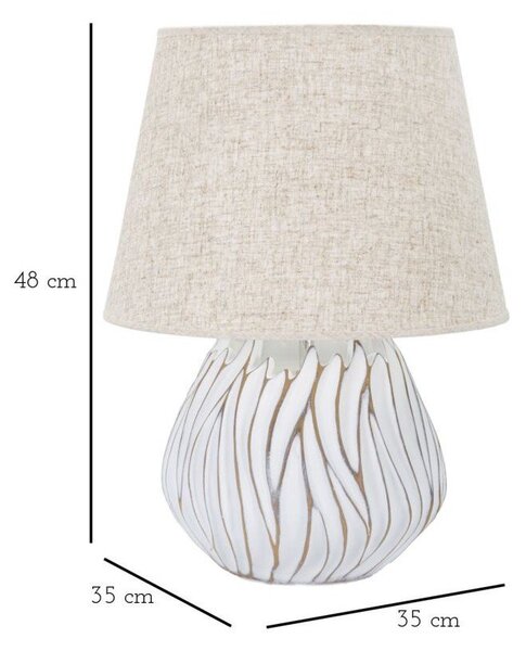 Béžová stolní lampa s textilním stínidlem (výška 48 cm) Honduras – Mauro Ferretti