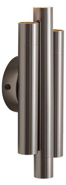 Retro nástěnné svítidlo kovově šedé 3-světelné - Pipes