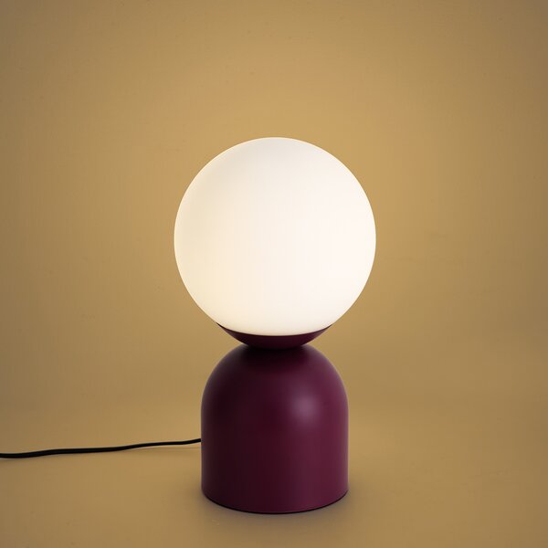 Stolní lampa Hotel Chic fialová s opálovým sklem - Pallon Trend