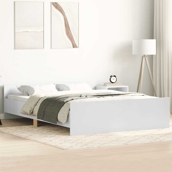 Rám postele s hlavovým a nožním čelem bílý 120 x 190 cm 3203775