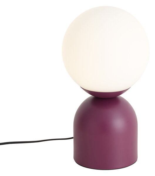 Stolní lampa Hotel Chic fialová s opálovým sklem - Pallon Trend