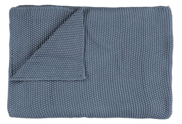 Designový pléd Nordic Knit by Marc O´Polo, 130x170 cm, Smoke blue