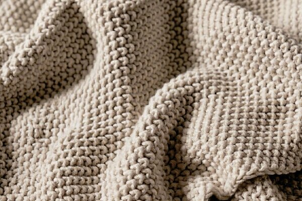 Designový pléd Nordic Knit by Marc O´Polo, 130x170 cm, Oatmeal