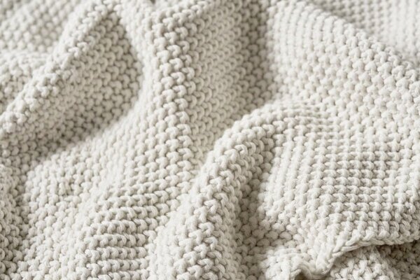 Designový pléd Nordic Knit by Marc O´Polo, 130x170 cm, Off white