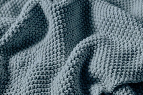 Designový pléd Nordic Knit by Marc O´Polo, 130x170 cm, Smoke blue