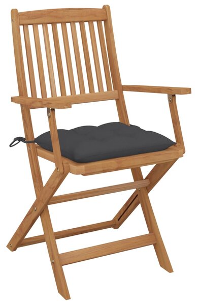 Skládací zahradní židle s poduškami 4 ks masivní akáciové dřevo
