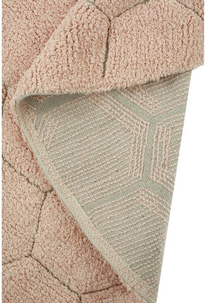Světle růžový pratelný ručně tkaný bavlněný kulatý koberec ø 140 cm Honeycomb Rose – Lorena Canals