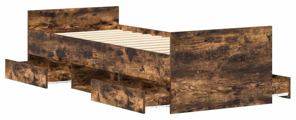 Rám postele s hlavovým a nožním čelem kouřový dub 75 x 190 cm 3203821