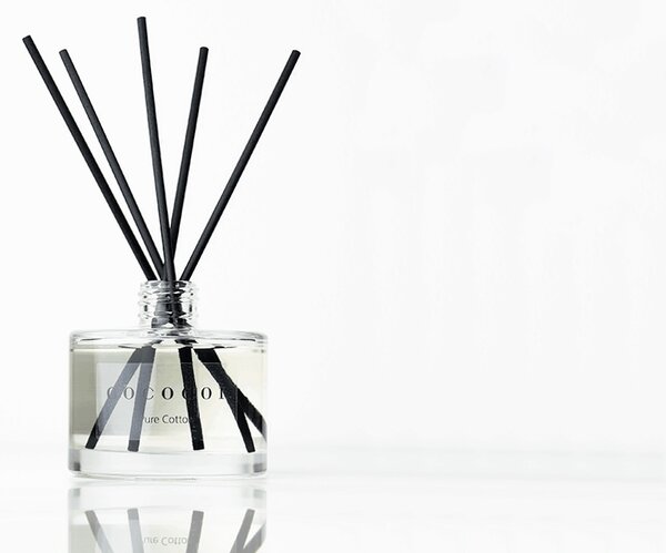 Aroma difuzér Cocodor Black Edition Reed Pure Cotton s vůní čisté bavlny 200 ml
