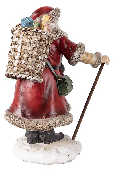 Vánoční dekorace socha Santa s nůší dárků - 14*12*20 cm - Clayre & Eef